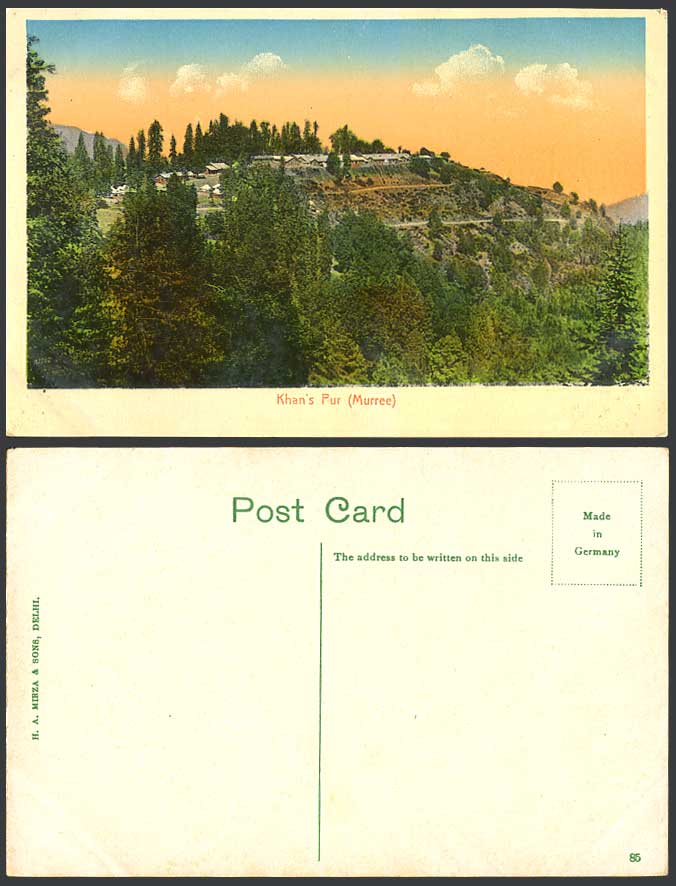 Pakistan Old Postcard Khan's Pur Murree, Hill Sunset General View Panorama India