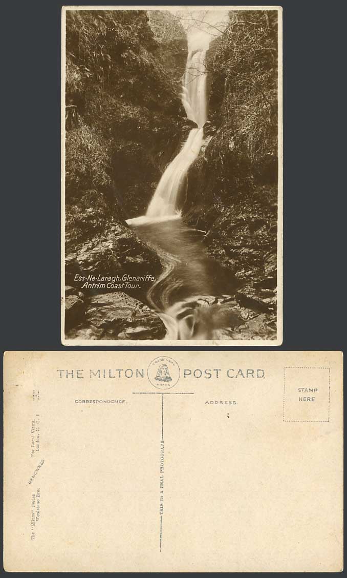 Ireland Old RP Postcard Ess-Na-Laragh Glenariffe Waterfall Co. Antrim Coast Tour