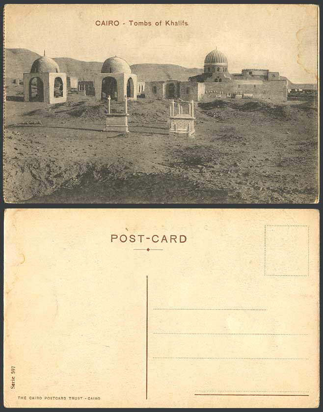 Egypt Old Postcard Cairo TOMBS OF KHALIFS Tombeaux des Khalifes Panorama No. 597