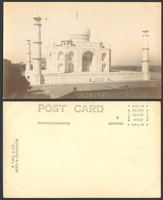 India Old Real Photo Postcard THE TAJ MAHAL AGRA Emperor Shah Jahan & Wife Tombs