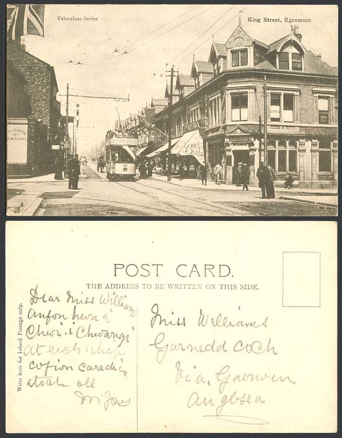 Egremont King Street Scene Tram No.20 Tramway Shops Shopfronts STOP Old Postcard