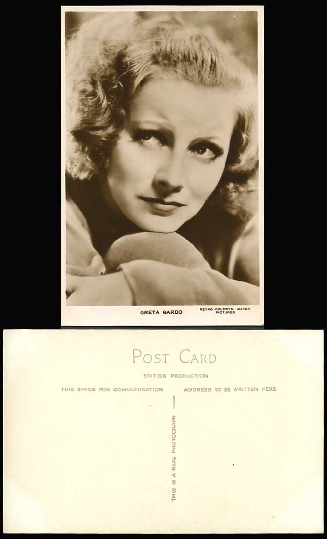 Swedish Film Actress GRETA GARBO Hollywood Silent & Classic Periods Old Postcard