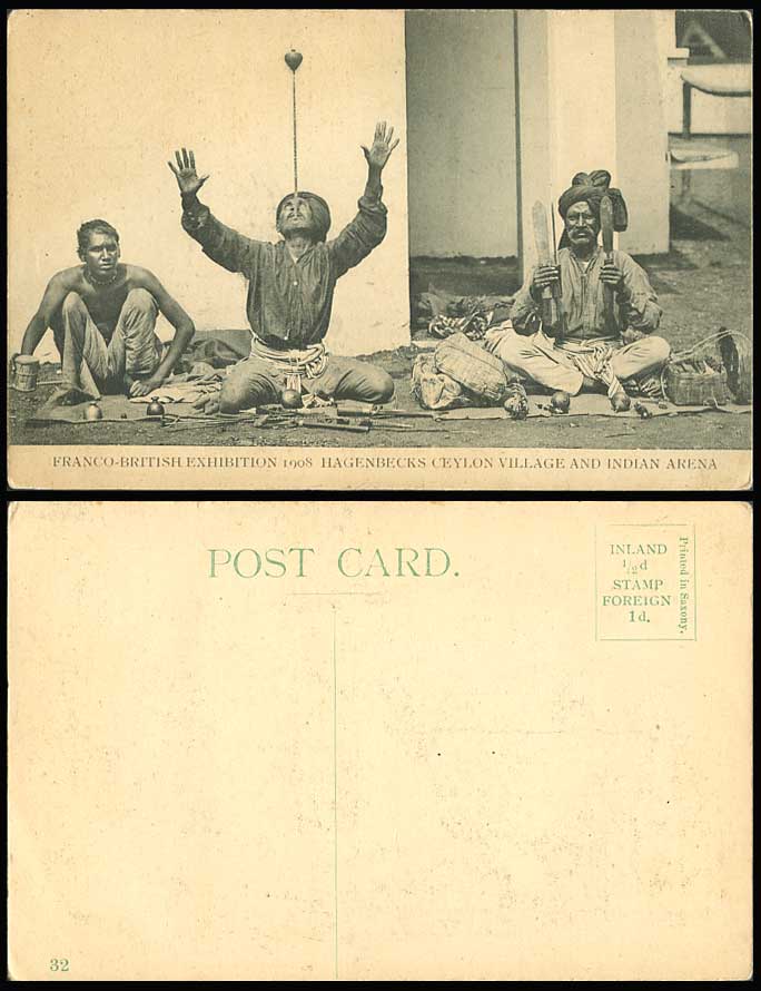 Ceylon Village & Indian Arena Hagenbecks Franco-British Exhibition 1908 Postcard