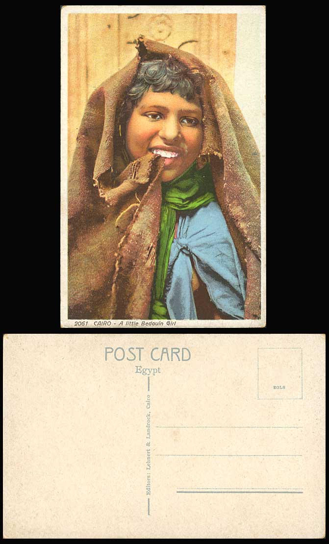 Egypt Old Colour Postcard Cairo, A Little Native Bedouin Girl with Smile, Beduin