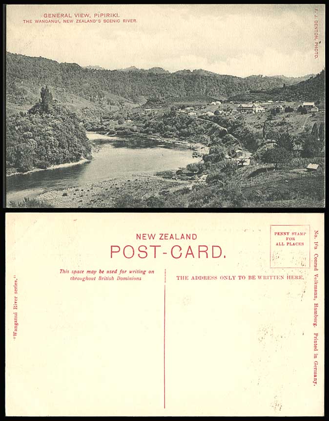 New Zealand Old Postcard Pipiriki General View Wanganui NZ's Scenic River Scene