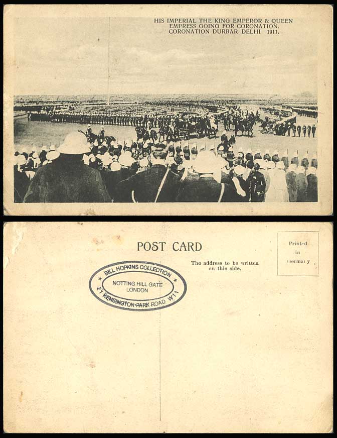 India Delhi, Imperial King Queen Empress For Coronation Durbar 1911 Old Postcard