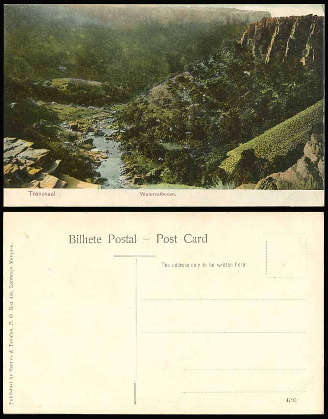 South Africa Transvaal Old Postcard Watervalboven Waterval Boven & Elands River