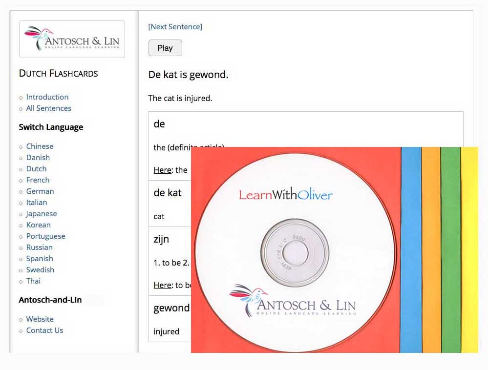 Dutch Language Course Studio Quality Voiceover 300 Lessons on CD-ROM and Website