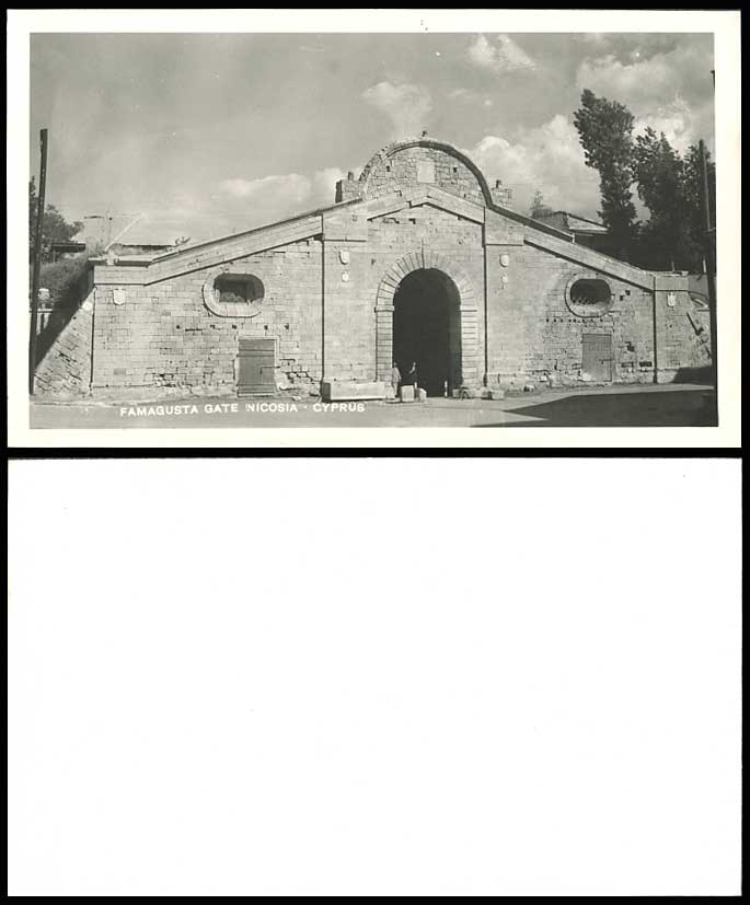 CYPRUS Old RP Postcard Famagusta Gate Nicosia Walls, Porta Giuliana Chorograffia