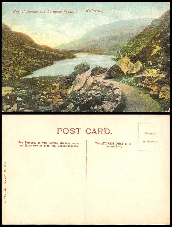 Ireland Killarney Old Colour Postcard Gap of Dunloe and Turnpike Rocks Co. Kerry