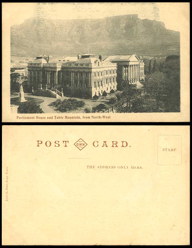 South Africa Old Postcard Parliament House Table Mountain, North West, Cape Town