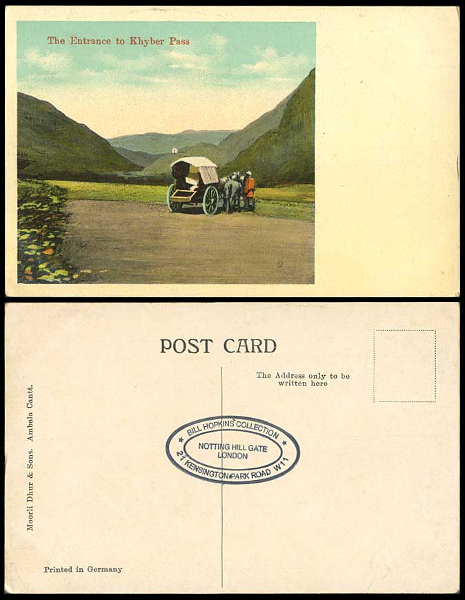 Pakistan Entrance to KHYBER PASS Horse Cart Hills Old Postcard Afghanistan India