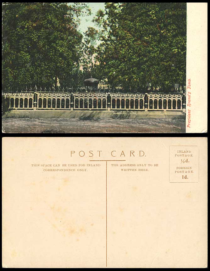 South Africa Old Postcard Orange Free State 4th President, Johannes Brand's Tomb