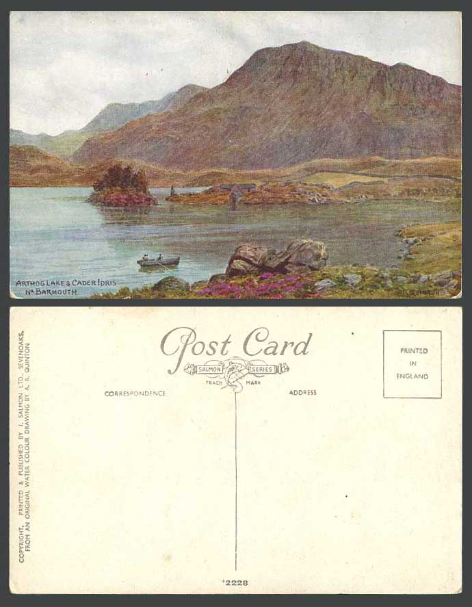 A.R. Quinton Old Postcard Arthog Lake & Cader Idris near Barmouth, Panorama 2228