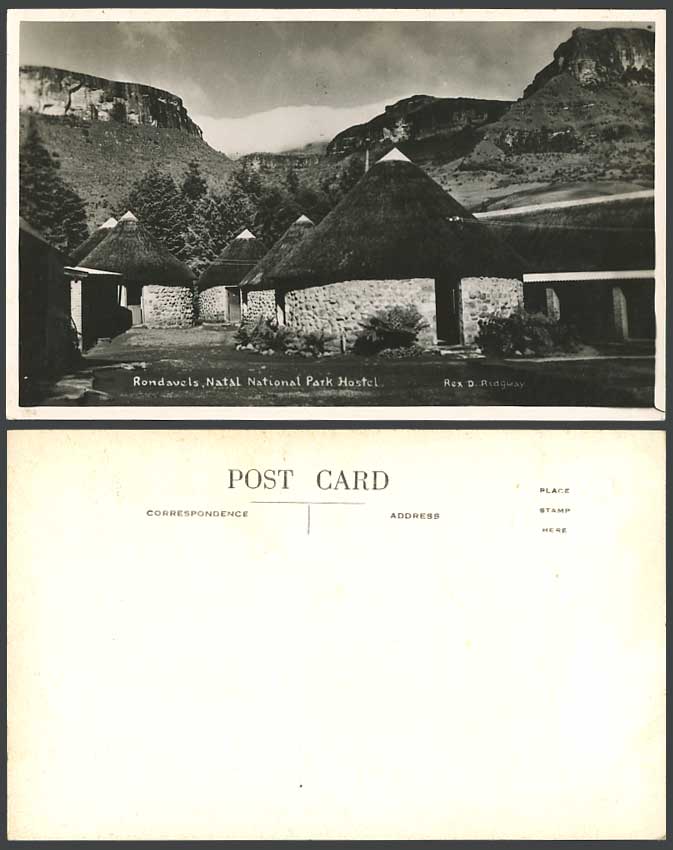 South Africa Rondavels Natal National Park Hostel Rounded Huts Old R.P. Postcard