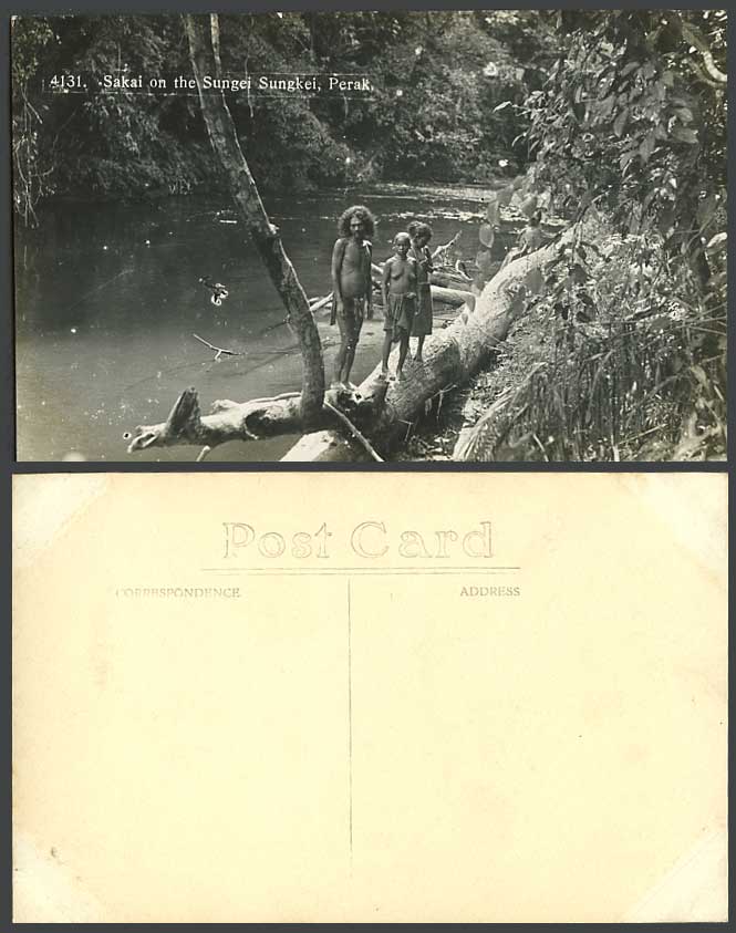 Perak Old Real Photo Postcard SAKAI on SUNGEI SUNGKEI River Native Women