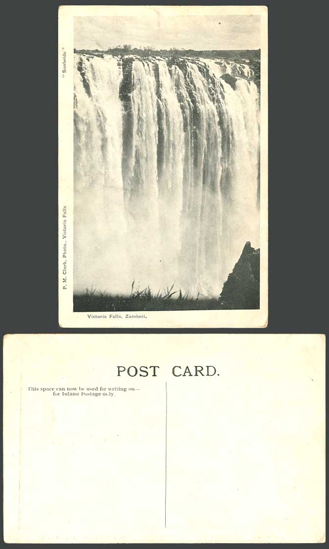 Rhodesia, Victoria Falls, Zambesi, Waterfalls Water Fall Old Postcard P.M. Clark