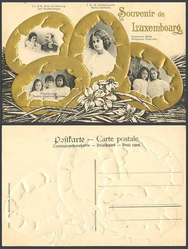 Luxembourg Old Postcard Duke Duchess Princess Marie-Adelaide Hilda Charlotte etc