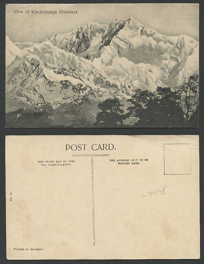 India Old Postcard View of Kinchinjunga Kinchunjunga Himalaya Snowy Mountains 15