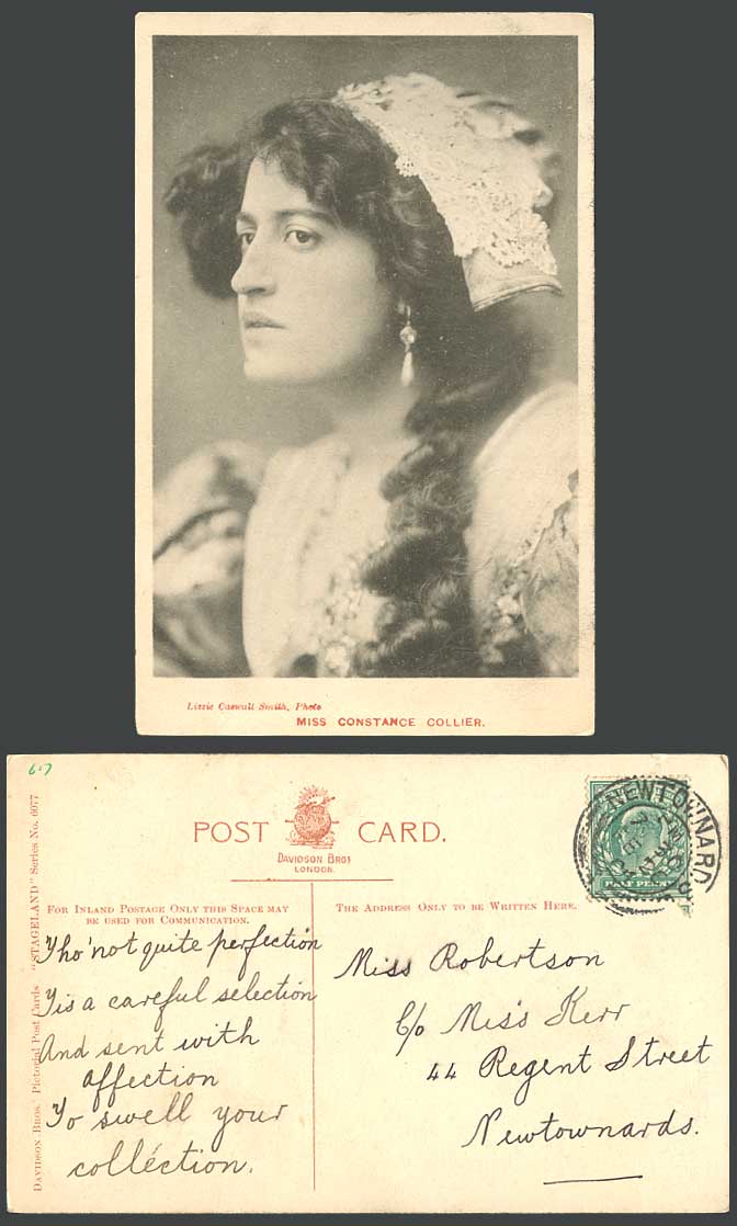 English Actress Miss Constance Collier Stage & Film 1904 Old Real Photo Postcard