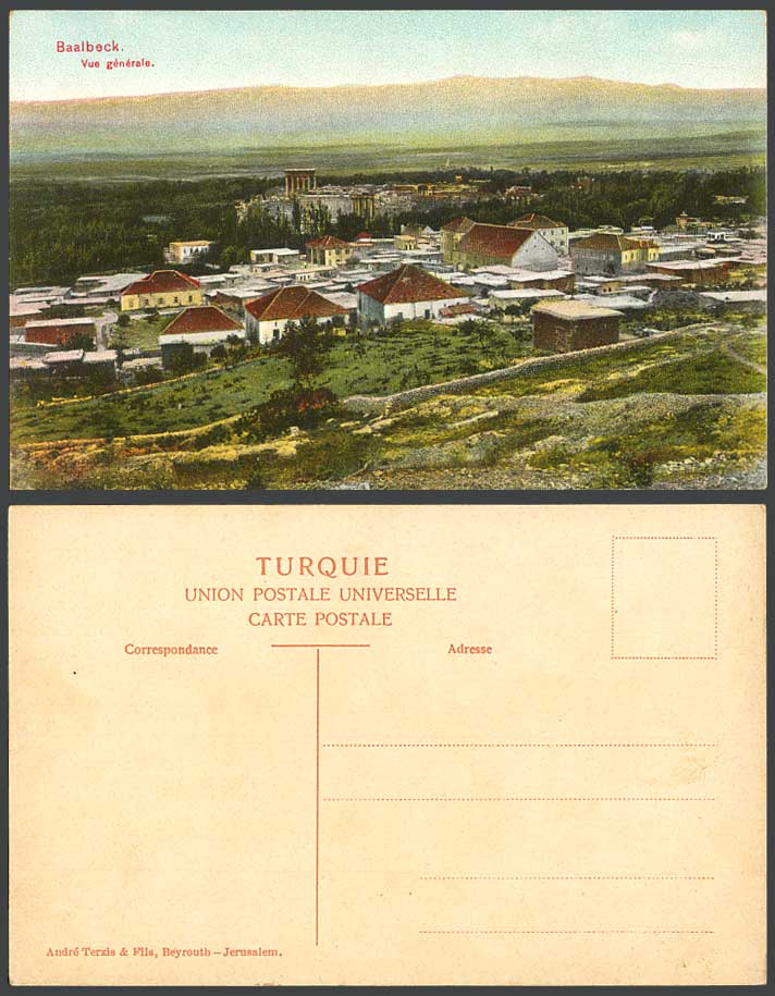 Lebanon, Baalbek Baalbeck Balbeck, General View Vue Generale, Ruins Old Postcard