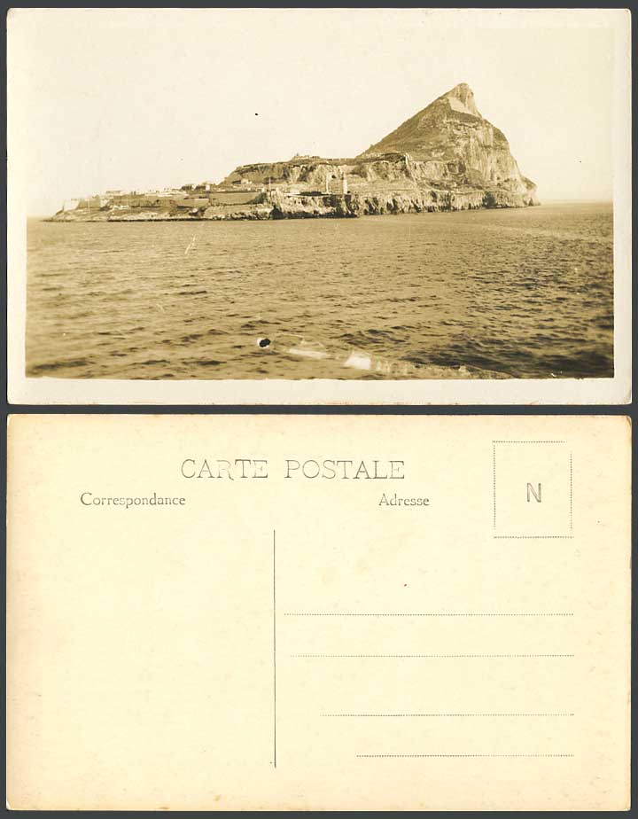 Gibraltar Old Real Photo Postcard THE ROCK Lighthouse Panorama General View R.P.