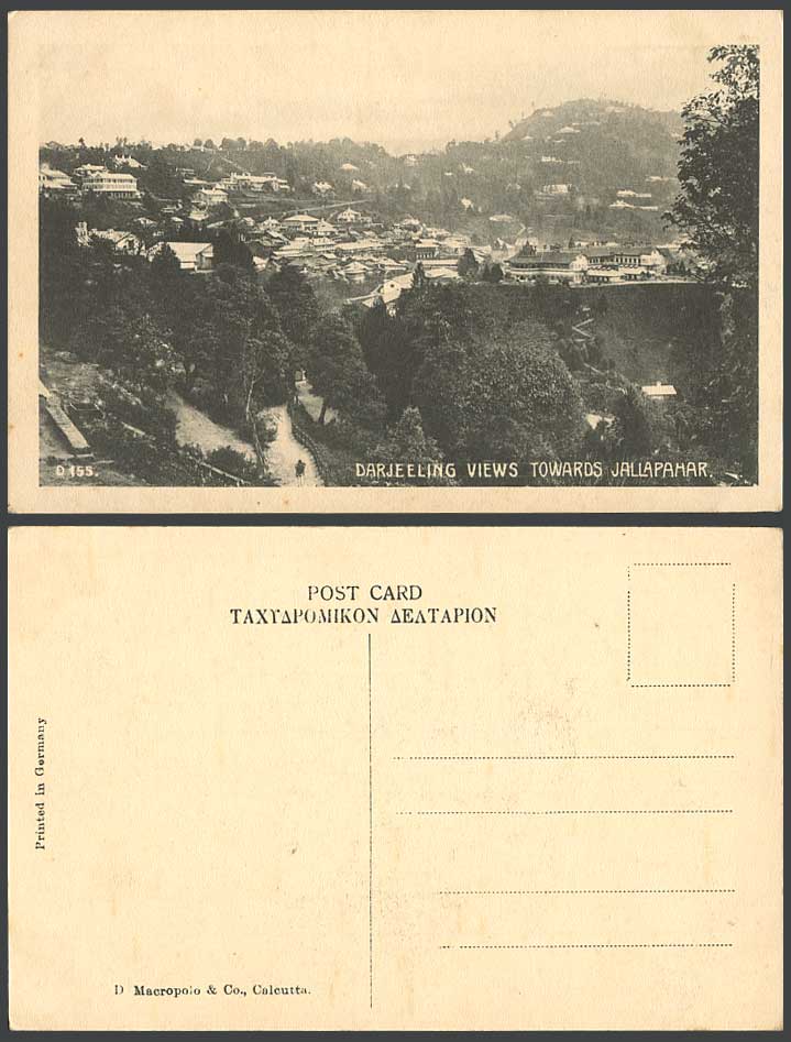 India Old Postcard Darjeeling Views towards JALLAPAHAR, Mountains Hills Panorama