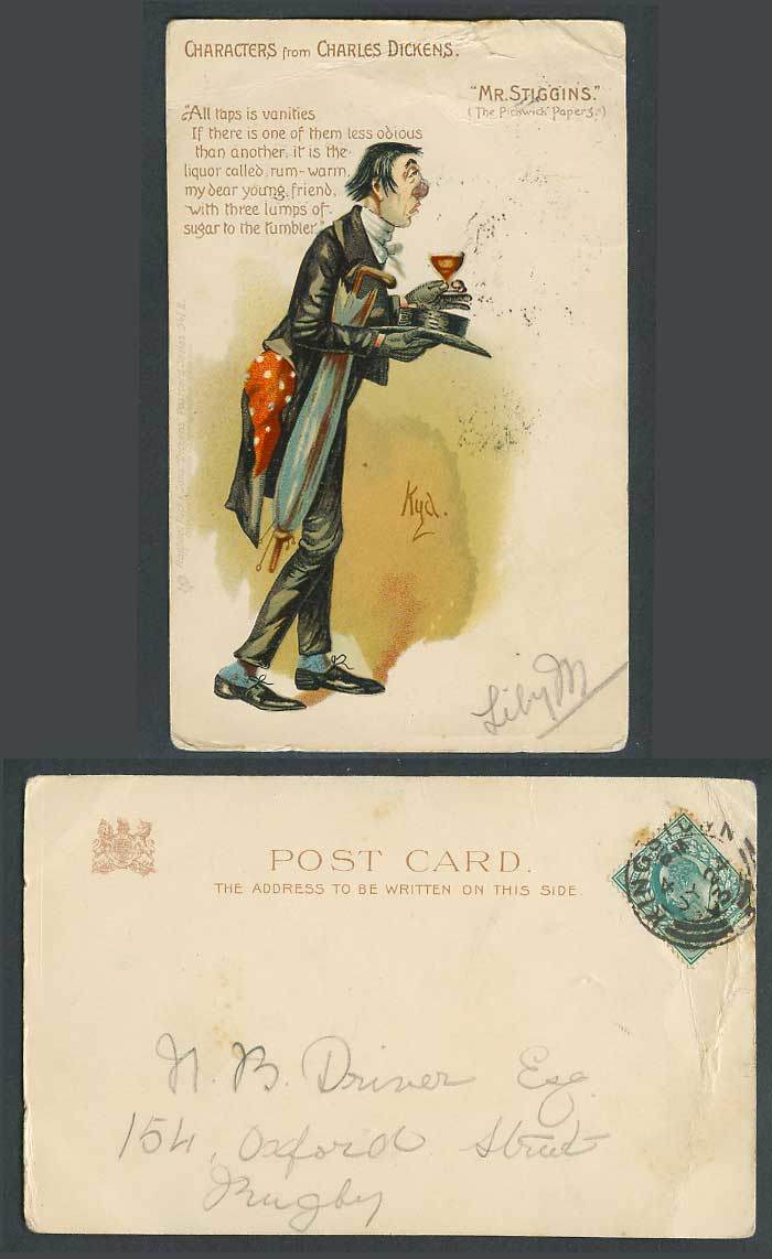Charles Dickens Mr. Stiggins The Pickwick Papers by Kyd 1903 Old Tuck's Postcard
