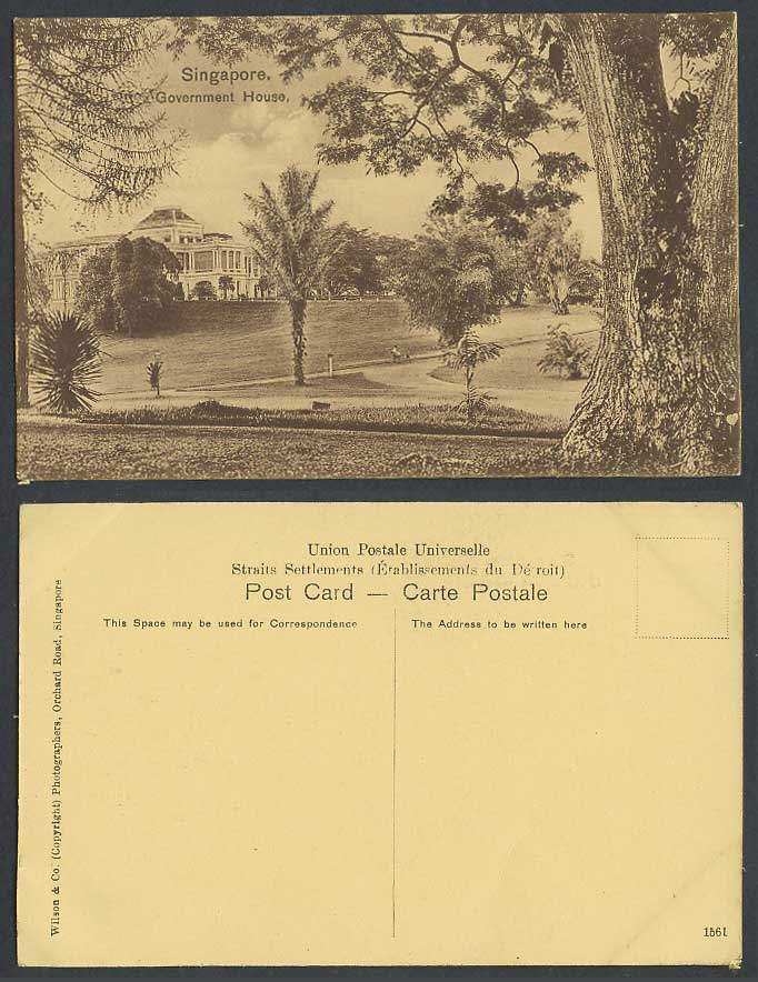 Singapore Old Postcard Government House, Traveller's Palm Tree, Travelling Trees