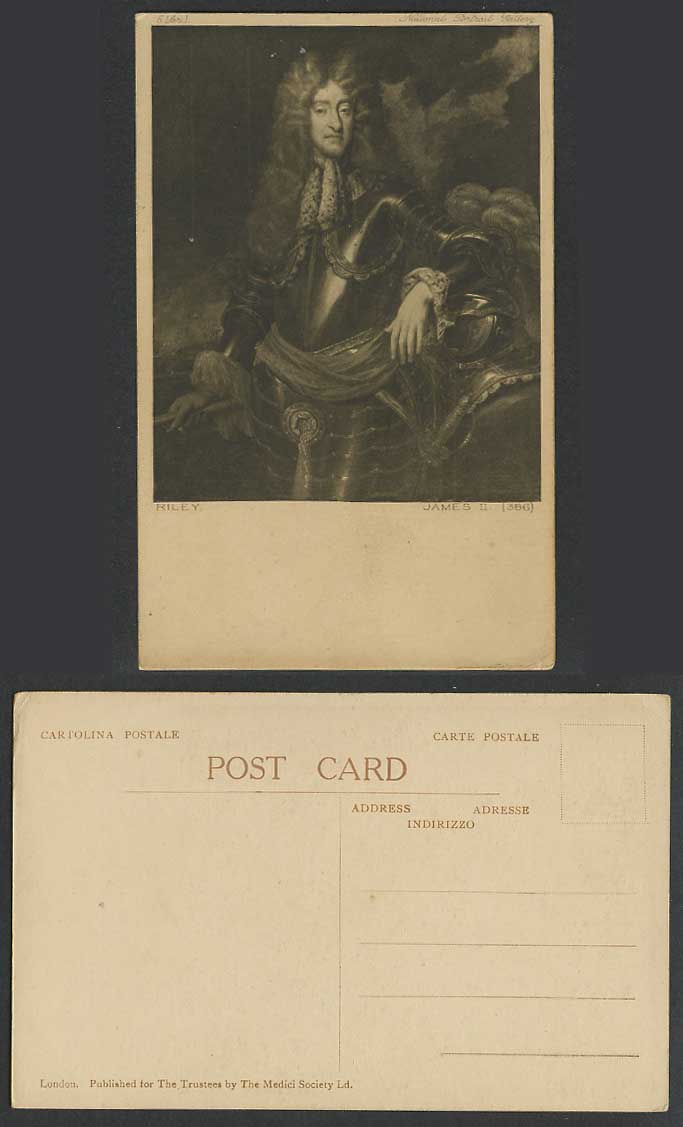 Riley, James II, British Royalty, National Portrait Gallery, London Old Postcard