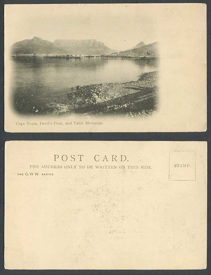 South Africa Old U.B. Postcard Cape Town, Devil's Peak & Table Mountain Panorama