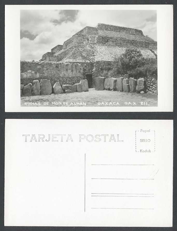 Mexico Old Real Photo Postcard Oaxaca Ruinas de Monte Alban Ruins Archaeological