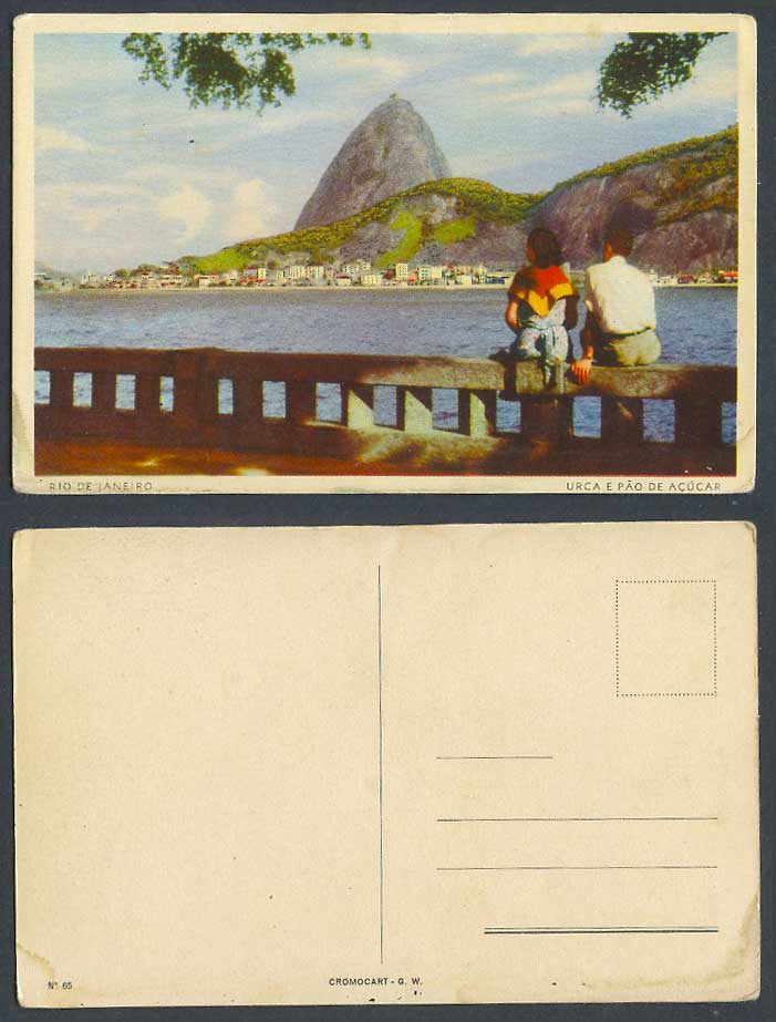 Brazil Rio de Janeiro Pao de Acucar Urca e Pao de Acucar Mts Old Colour Postcard