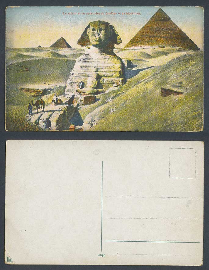 Egypt Old Colour Postcard Cairo, Sphynx Sphinx Pyramids Camels Desert Sand Dunes