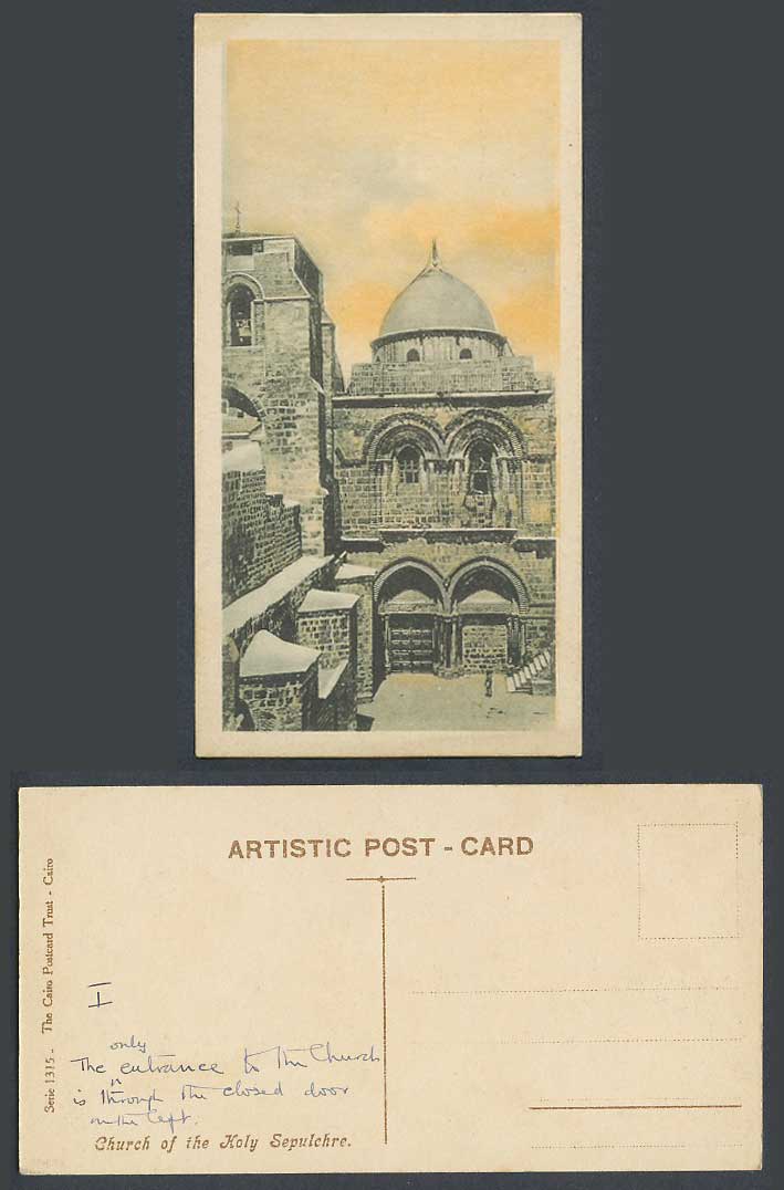 Palestine Israel Old Tinted Postcard Jerusalem Church of Holy Sepulchre Bookmark