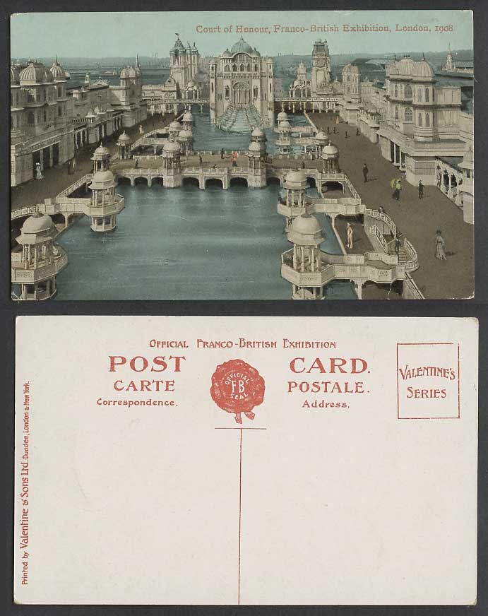 Franco-British Exhibition Court of Honour London 1908 Old Postcard Bridge Street