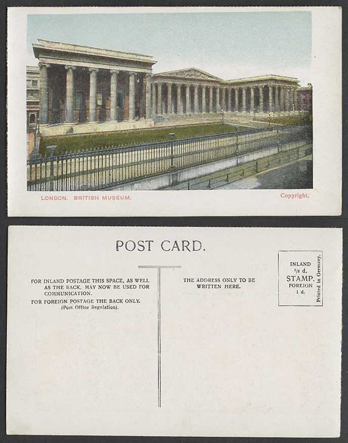 London Old Colour Postcard The British Museum Building General View Panorama