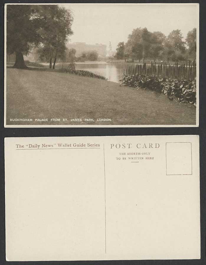 London Old Postcard Buckingham Palace from St. James's Park, Daily News Wallet
