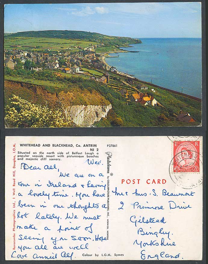 Northern Ireland Postcard Whitehead and Blackhead Co. Antrim North Belfast Lough