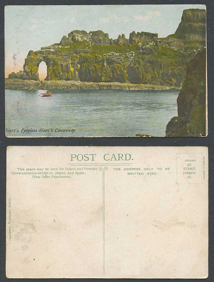 Northern Ireland Old Postcard Giant's Eyeglass Giants Causeway Arch Rock, Antrim