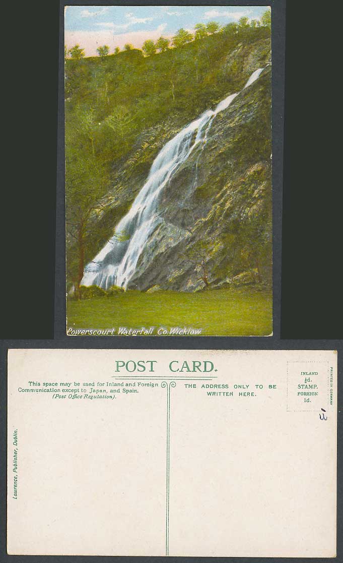 Ireland Old Irish Colour Postcard Powerscourt Waterfall, Water Fall, Co. Wicklow