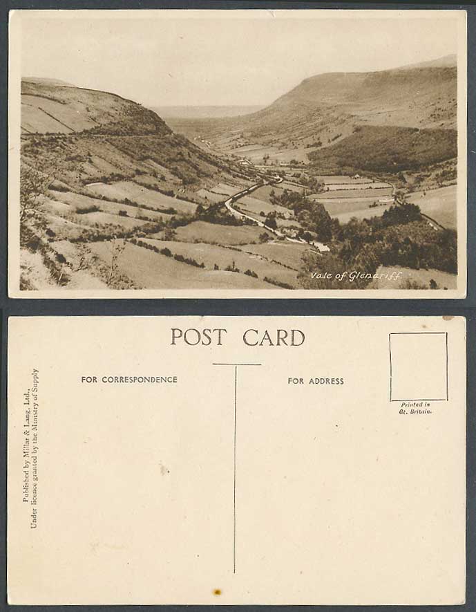 Northern Ireland Co. Antrim Old Postcard Vale of Glenariff Hills Valley Panorama