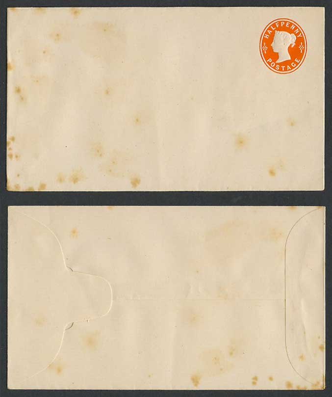 Queen Victoria 1/2d Half Penny Orange Old Vintage Postal Stationery Envelope PSE