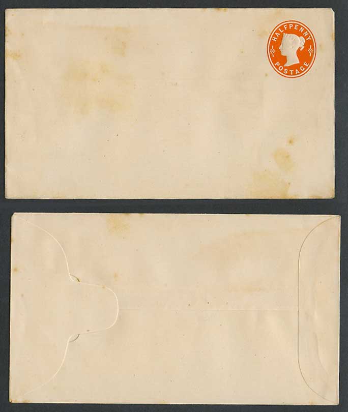 Queen Victoria Embossed 1/2d Half Penny Old Vintage Postal Stationery Envelope