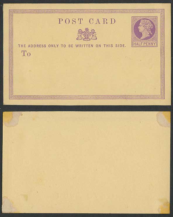 Queen Victoria 1/2d Half Penny Old Vintage Postal Stationery Card P.S.C. Unused