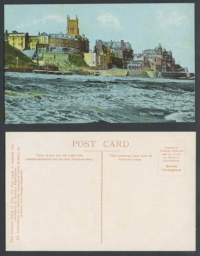 Cromer Norfolk Old Colour Postcard Boats Harbour Church View & Portrait Shurey's