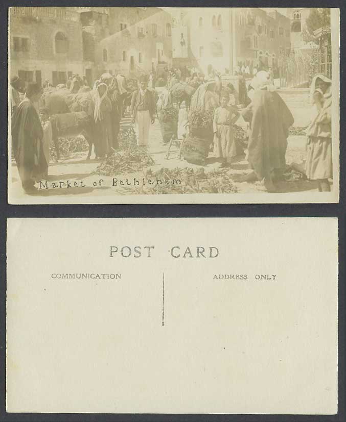 Palestine Old Photo Postcard Market of Bethlehem Bethleem Street Sellers Vendors