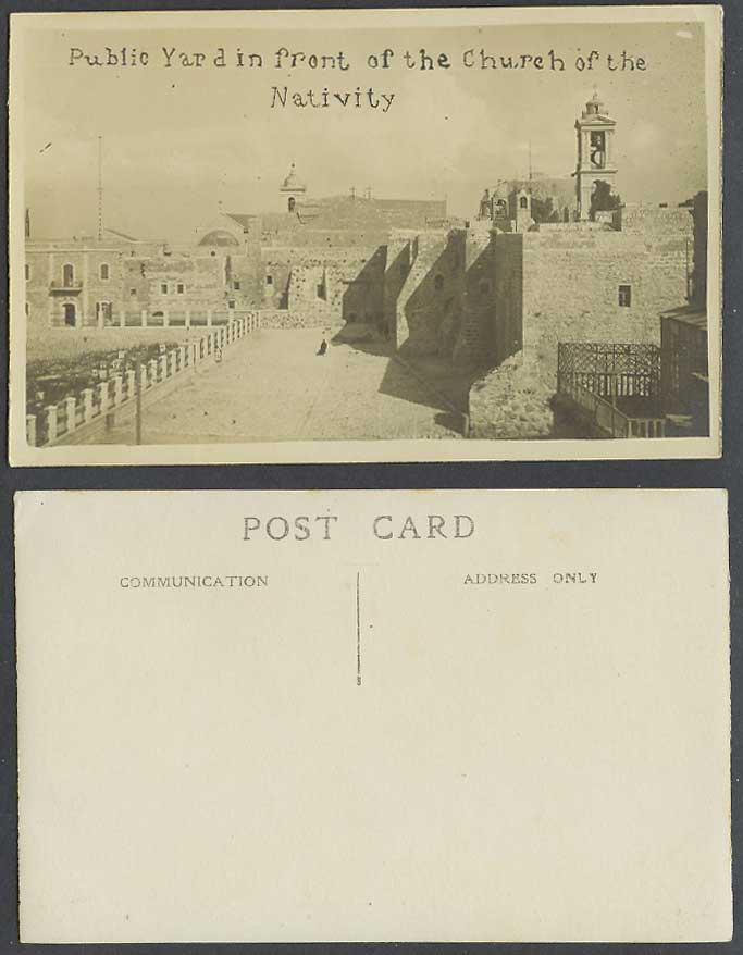 Palestine Old Real Photo Postcard Public Yard in Front of Church of The Nativity