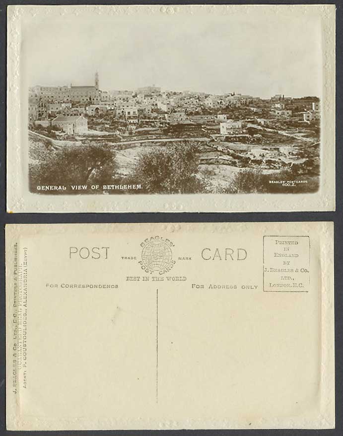 Palestine Old Real Photo Postcard General View of Bethlehem Bethleem Panorama RP
