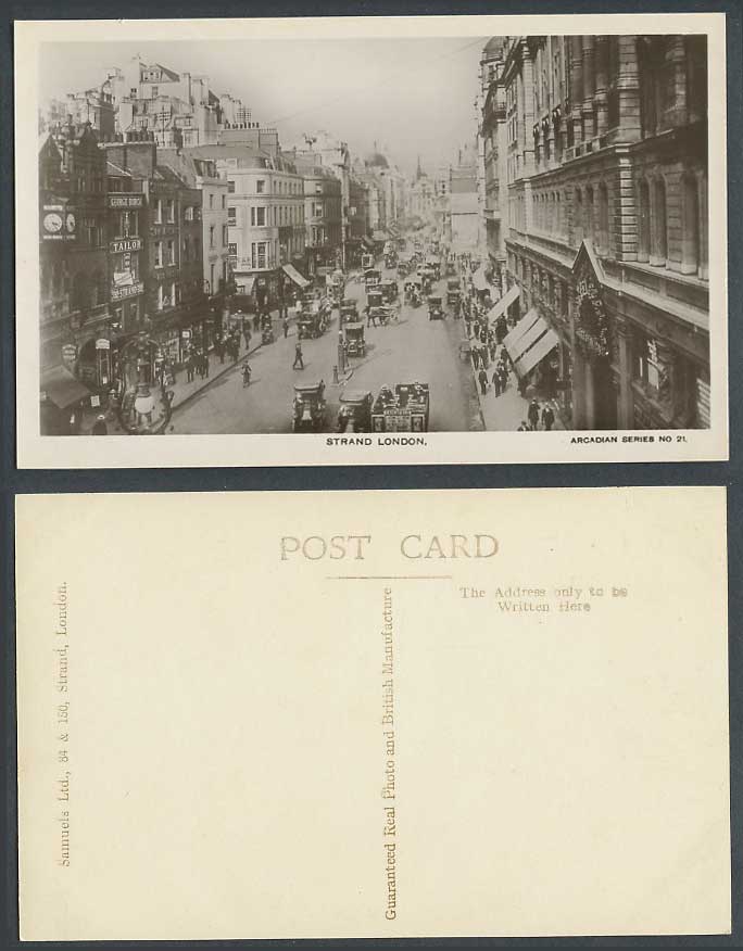 London Old Postcard Strand Street Scene George Burch Tailor No.392, Shops, Clock